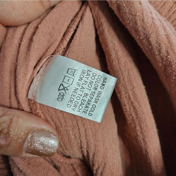 ATTU drawstring harem pants gauze, pink, women's size medium - Picture 4 of 5